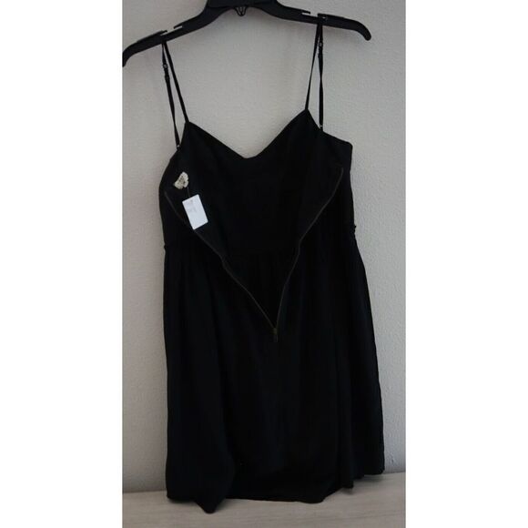 Wilfred Aritzia Women's Sz 0 Black Silk Spaghetti Strap Back Zip Mini Dress $98 - Picture 6 of 10